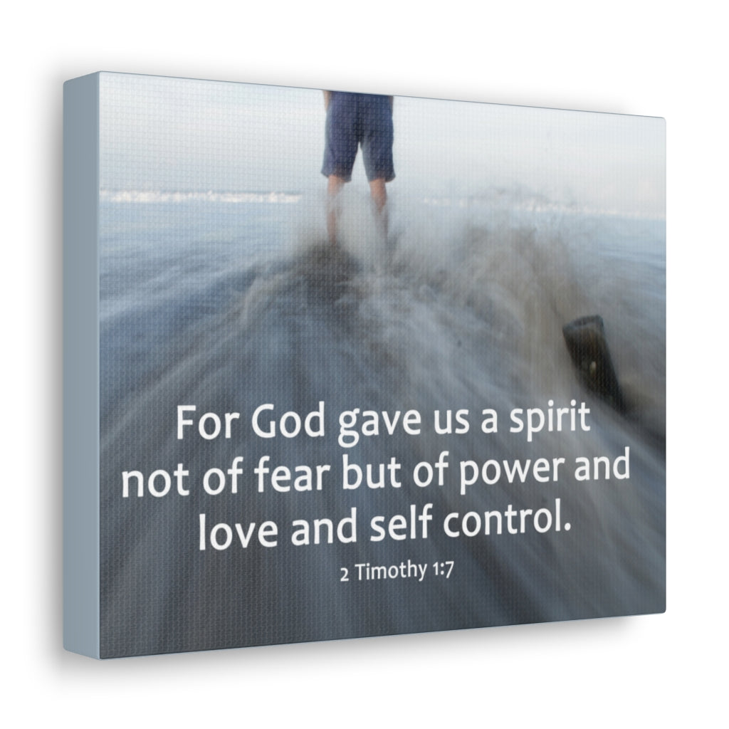 Scripture Walls A Spirit 2 Timothy 1:7 Bible Verse Canvas Christian Wall Art Ready to Hang Unframed-Express Your Love Gifts