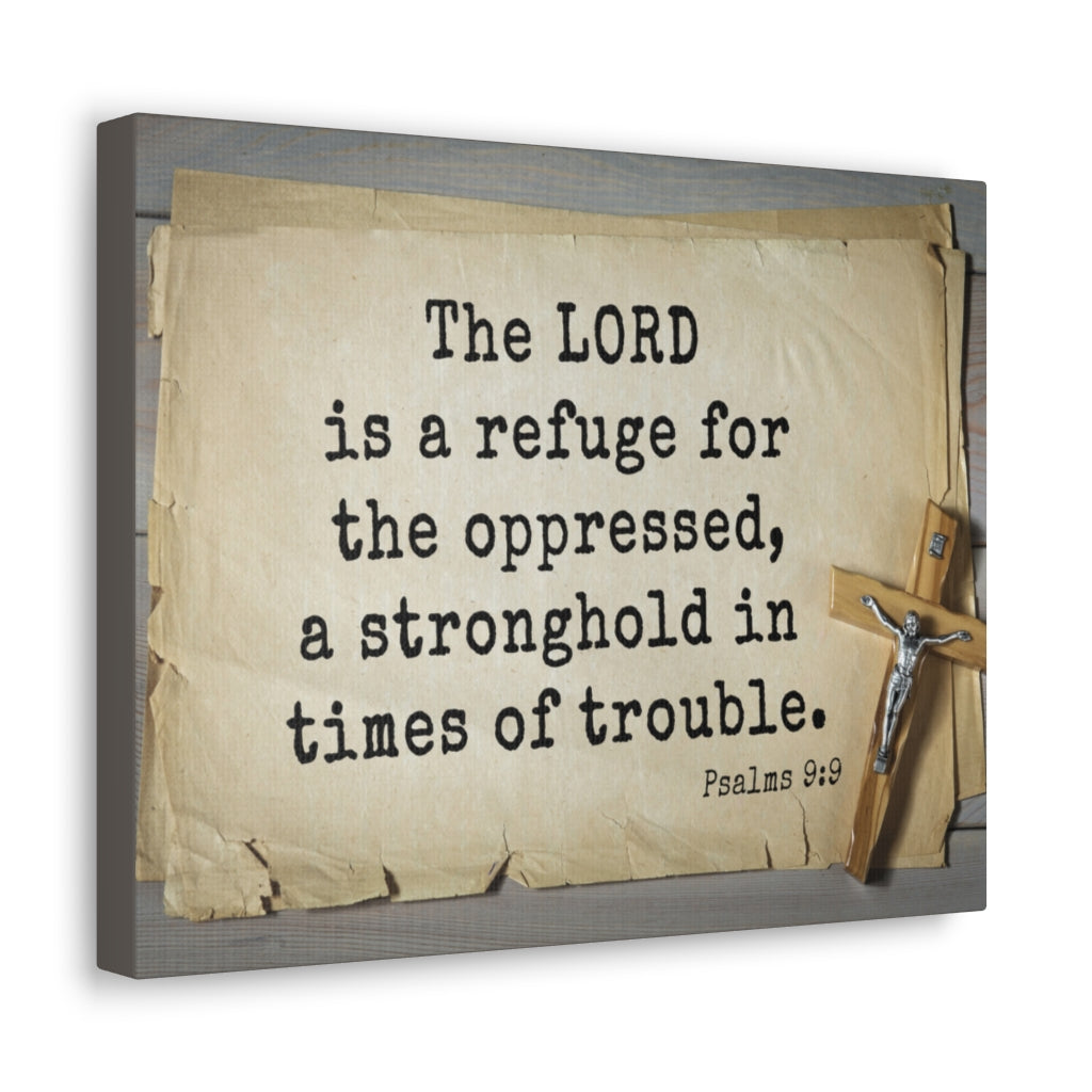 Scripture Walls A Stronghold Psalms 9:9 Bible Verse Canvas Christian Wall Art Ready to Hang Unframed-Express Your Love Gifts