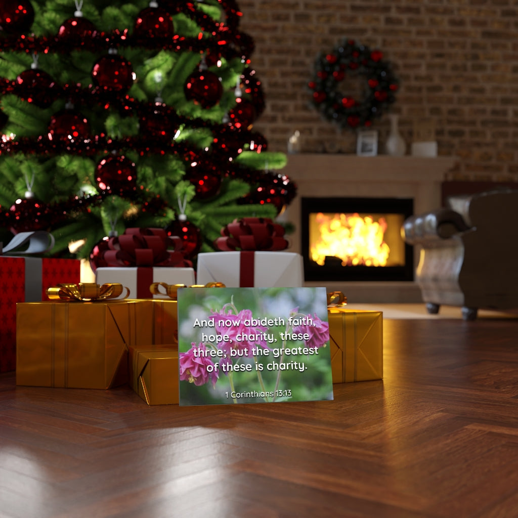 Scripture Walls Abideth Faith Hope Charity 1 Corinthians 13:13 Bible Verse Canvas Christian Wall Art Ready to Hang Unframed-Express Your Love Gifts