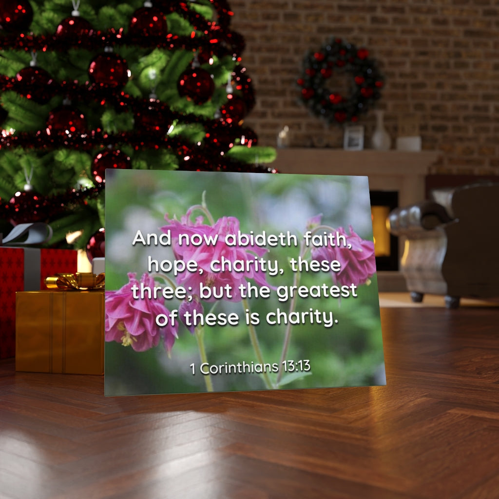 Scripture Walls Abideth Faith Hope Charity 1 Corinthians 13:13 Bible Verse Canvas Christian Wall Art Ready to Hang Unframed-Express Your Love Gifts