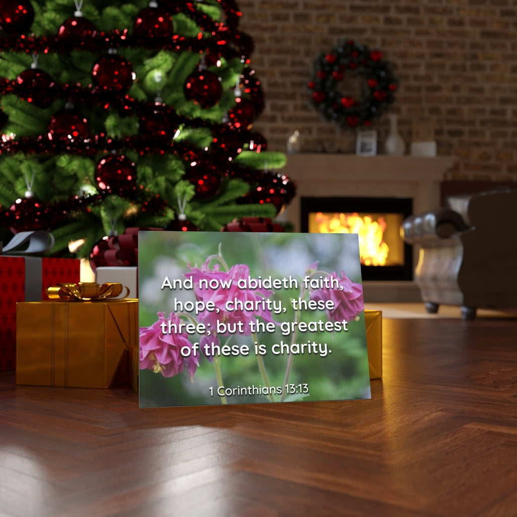 Scripture Walls Abideth Faith Hope Charity 1 Corinthians 13:13 Bible Verse Canvas Christian Wall Art Ready to Hang Unframed-Express Your Love Gifts