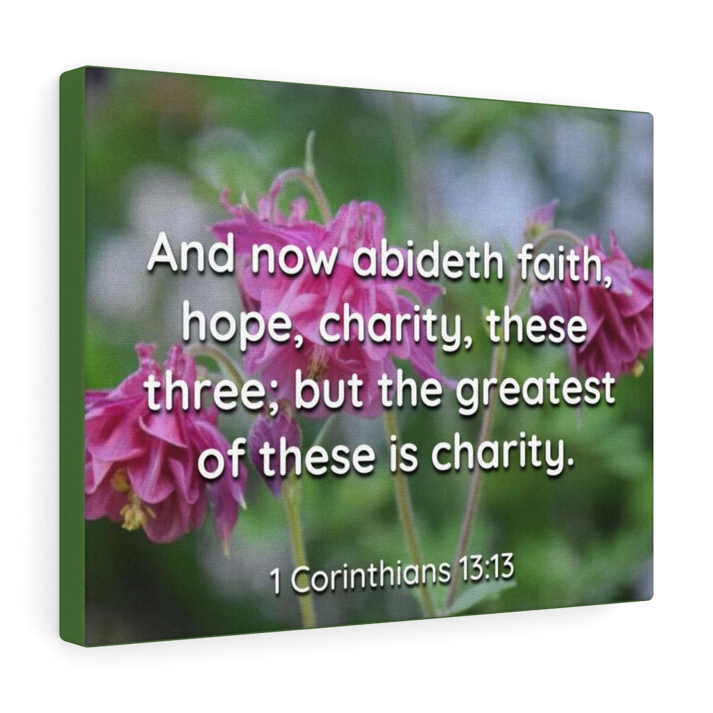 Scripture Walls Abideth Faith Hope Charity 1 Corinthians 13:13 Bible Verse Canvas Christian Wall Art Ready to Hang Unframed-Express Your Love Gifts