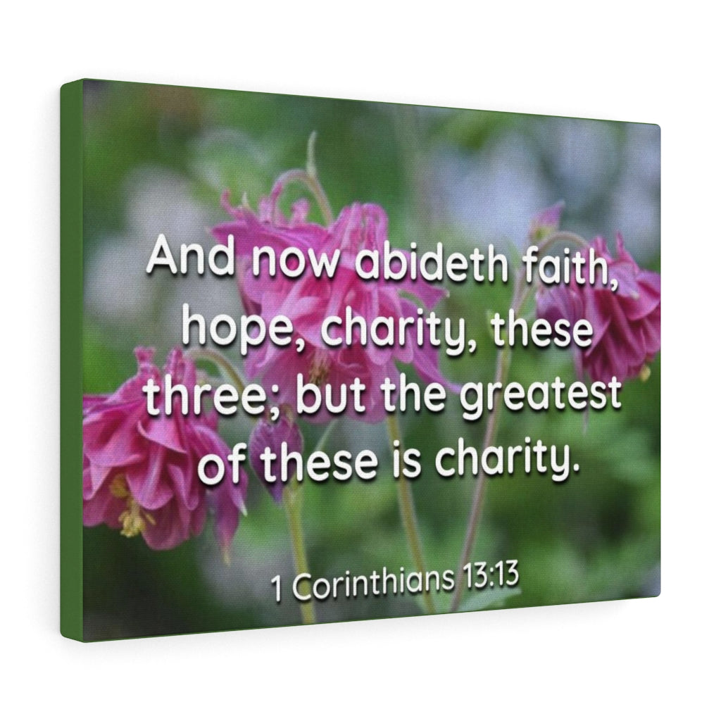 Scripture Walls Abideth Faith Hope Charity 1 Corinthians 13:13 Bible Verse Canvas Christian Wall Art Ready to Hang Unframed-Express Your Love Gifts