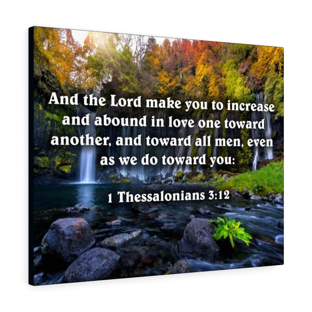 Scripture Walls Abound in Love 1 Thessalonians 3:12 Bible Verse Canvas Christian Wall Art Ready to Hang Unframed-Express Your Love Gifts