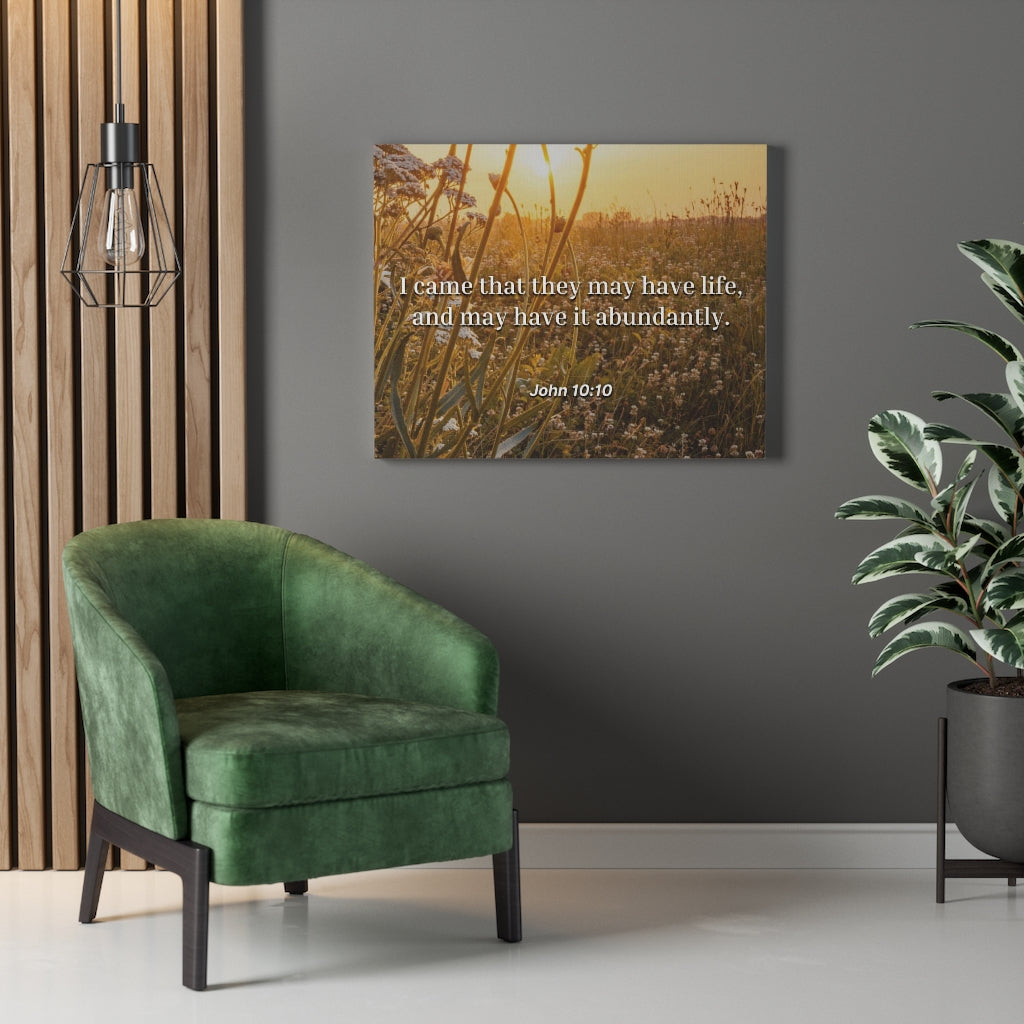 Scripture Walls Abundantly John 10:10 Bible Verse Canvas Christian Wall Art Ready to Hang Unframed-Express Your Love Gifts