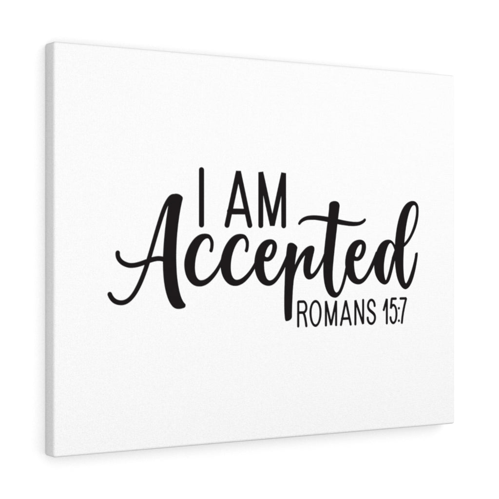 Scripture Walls Accepted Romans 15:7 Bible Verse Canvas Christian Wall Art Ready to Hang Unframed-Express Your Love Gifts