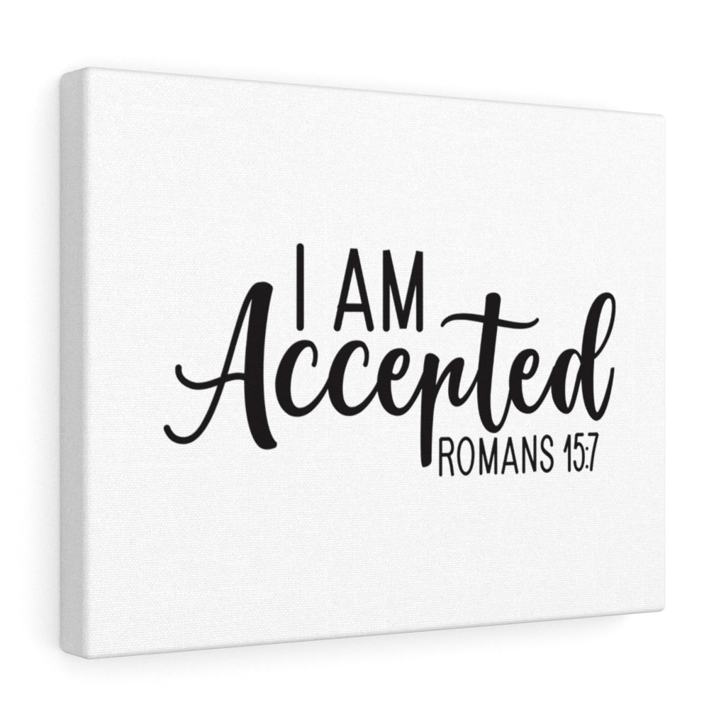 Scripture Walls Accepted Romans 15:7 Bible Verse Canvas Christian Wall Art Ready to Hang Unframed-Express Your Love Gifts