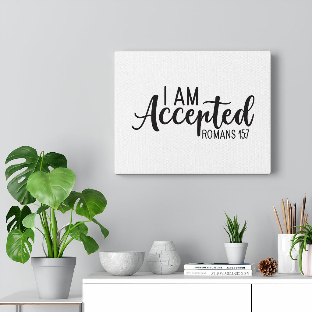 Scripture Walls Accepted Romans 15:7 Bible Verse Canvas Christian Wall Art Ready to Hang Unframed-Express Your Love Gifts