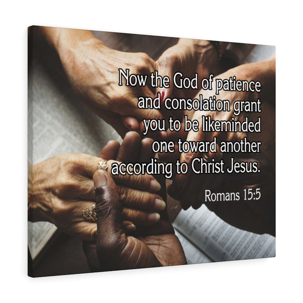 Scripture Walls According to Christ Jesus Romans 15:5 Bible Verse Canvas Christian Wall Art Ready to Hang Unframed-Express Your Love Gifts