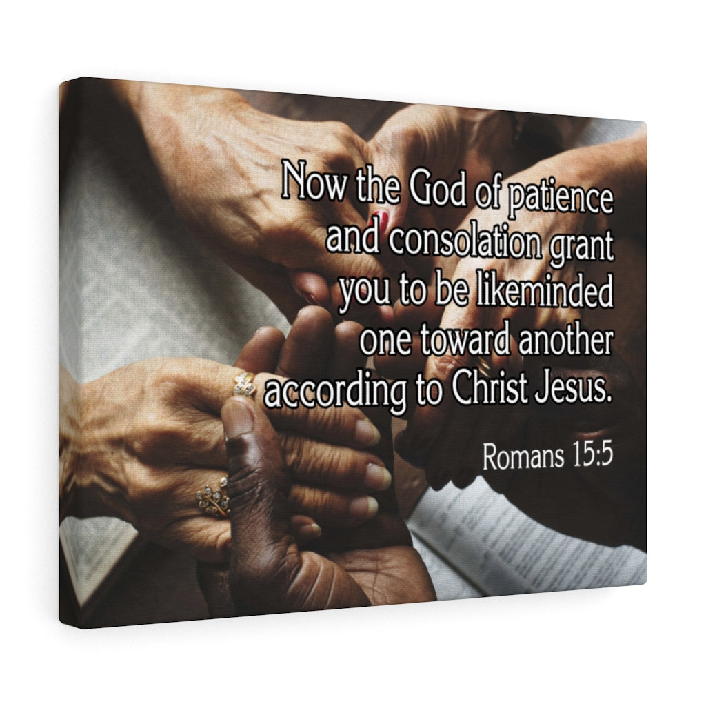 Scripture Walls According to Christ Jesus Romans 15:5 Bible Verse Canvas Christian Wall Art Ready to Hang Unframed-Express Your Love Gifts