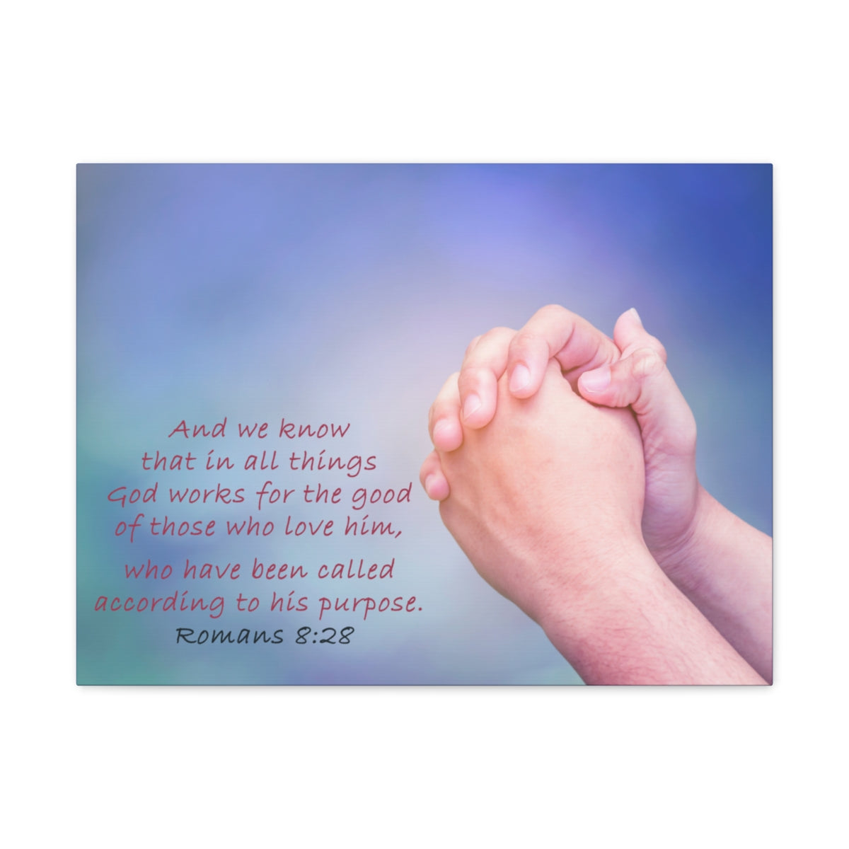 Scripture Walls According To His Purpose Romans 8:28 Bible Verse Canvas Christian Wall Art Bible Verse Print Ready To Hang Unframed-Express Your Love Gifts