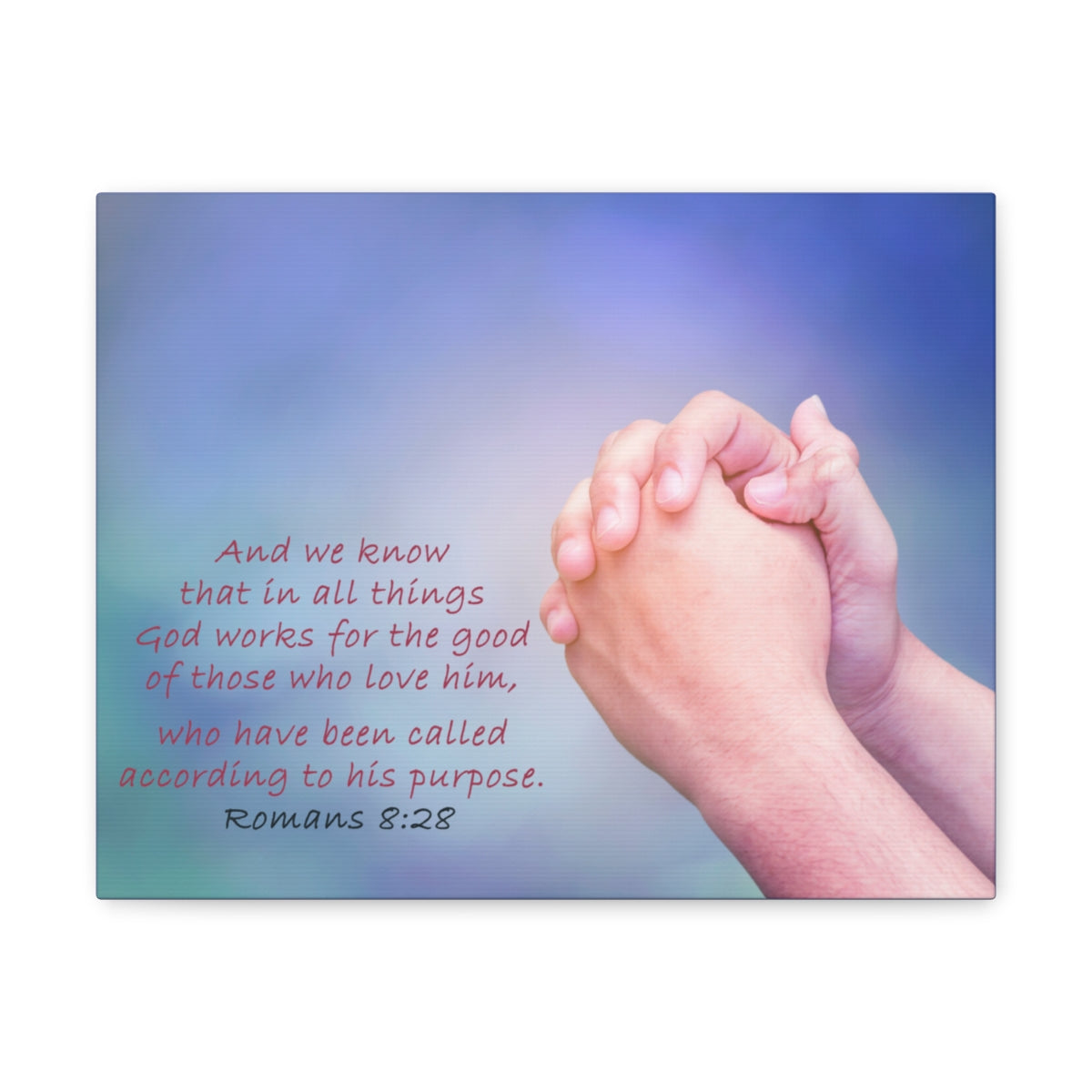 Scripture Walls According To His Purpose Romans 8:28 Bible Verse Canvas Christian Wall Art Bible Verse Print Ready To Hang Unframed-Express Your Love Gifts