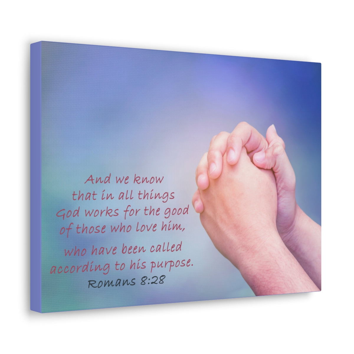 Scripture Walls According To His Purpose Romans 8:28 Bible Verse Canvas Christian Wall Art Bible Verse Print Ready To Hang Unframed-Express Your Love Gifts