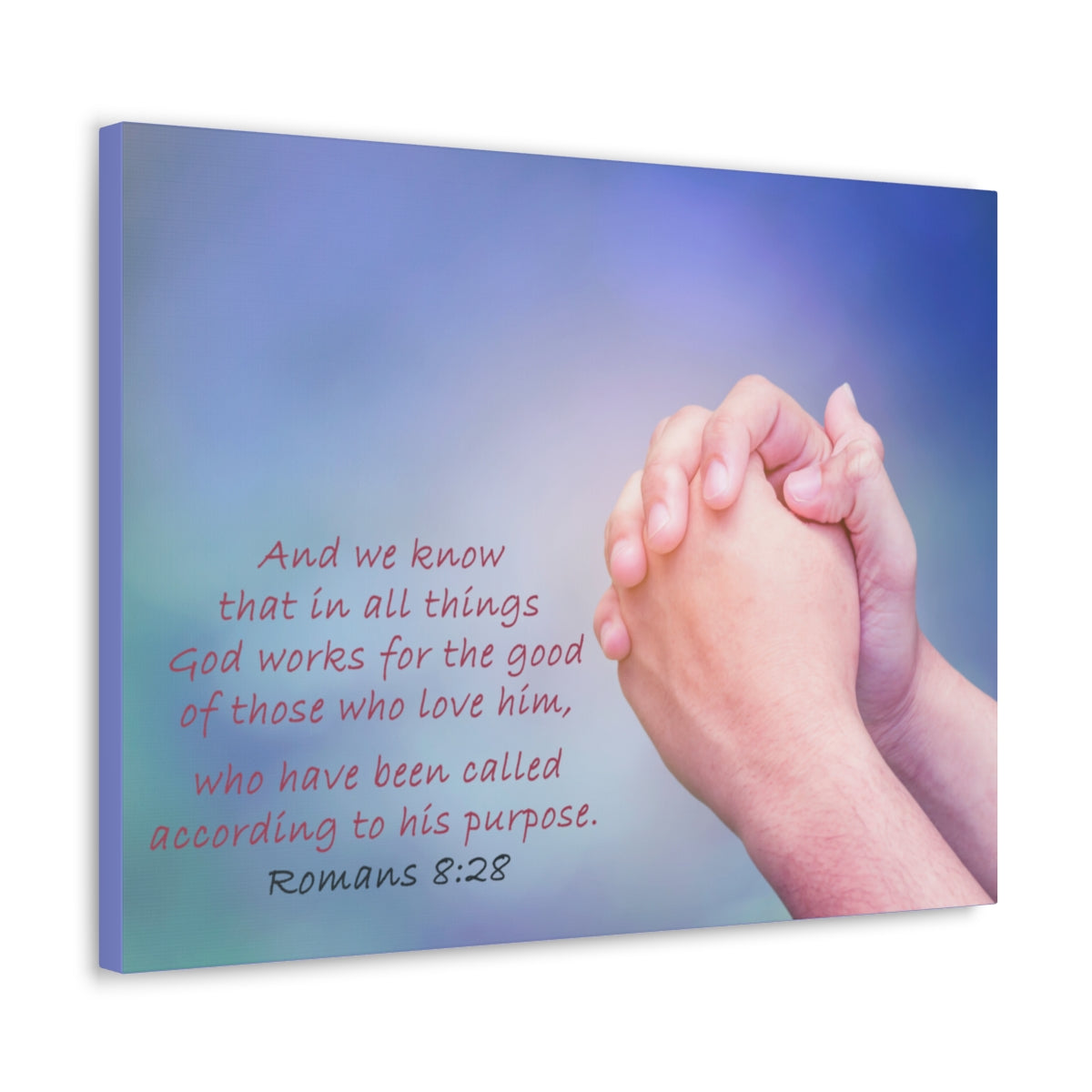 Scripture Walls According To His Purpose Romans 8:28 Bible Verse Canvas Christian Wall Art Bible Verse Print Ready To Hang Unframed-Express Your Love Gifts