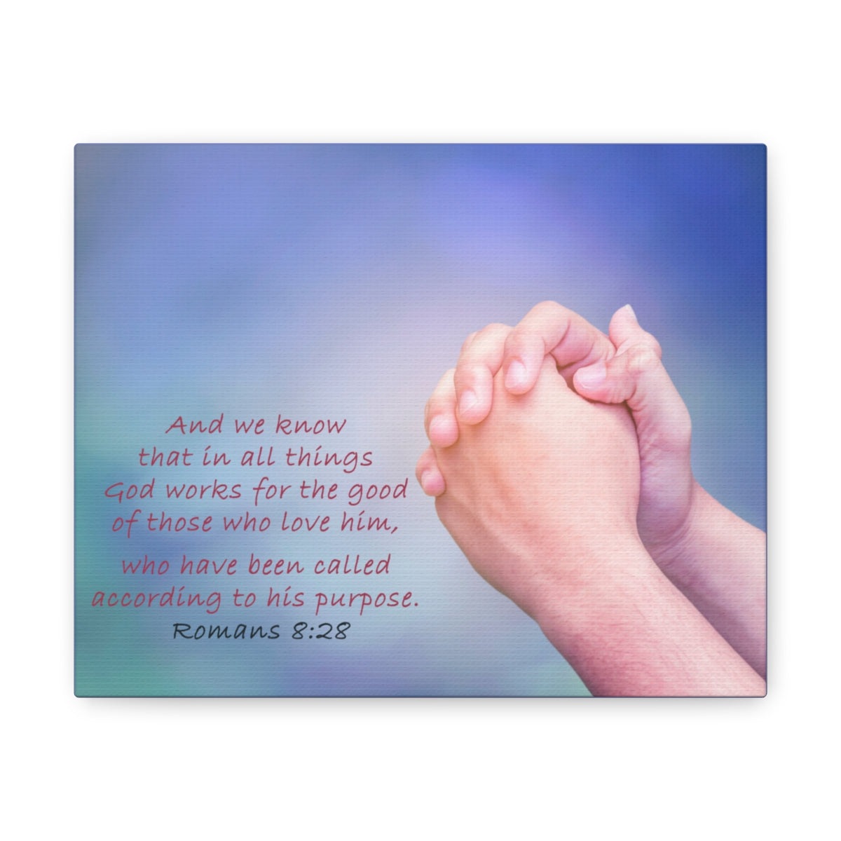 Scripture Walls According To His Purpose Romans 8:28 Bible Verse Canvas Christian Wall Art Bible Verse Print Ready To Hang Unframed-Express Your Love Gifts