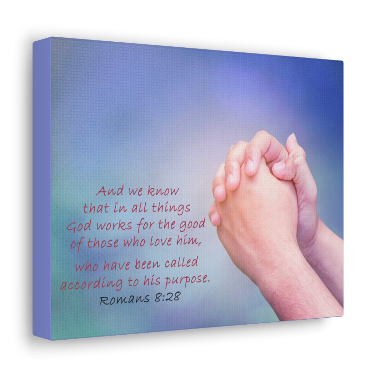 Scripture Walls According To His Purpose Romans 8:28 Bible Verse Canvas Christian Wall Art Bible Verse Print Ready To Hang Unframed-Express Your Love Gifts