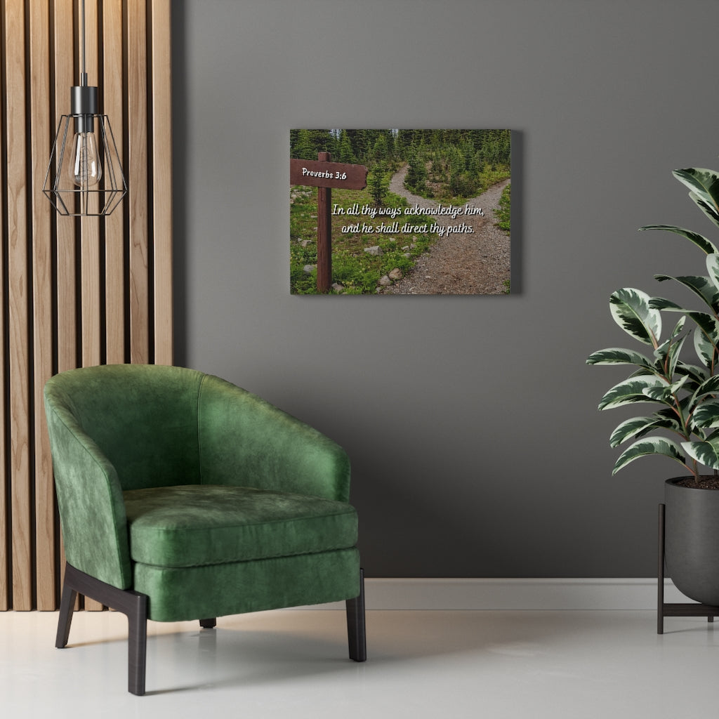 Scripture Walls Acknowledge Him Proverbs 3:6 Bible Verse Canvas Christian Wall Art Ready to Hang Unframed-Express Your Love Gifts