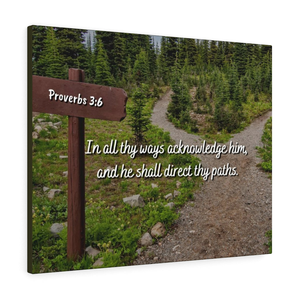 Scripture Walls Acknowledge Him Proverbs 3:6 Bible Verse Canvas Christian Wall Art Ready to Hang Unframed-Express Your Love Gifts