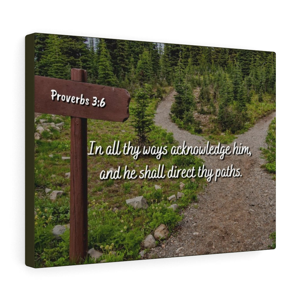 Scripture Walls Acknowledge Him Proverbs 3:6 Bible Verse Canvas Christian Wall Art Ready to Hang Unframed-Express Your Love Gifts