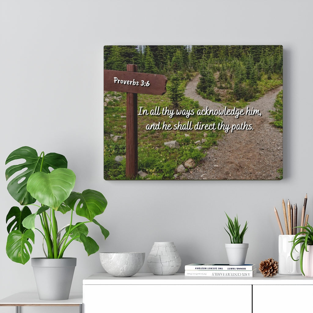 Scripture Walls Acknowledge Him Proverbs 3:6 Bible Verse Canvas Christian Wall Art Ready to Hang Unframed-Express Your Love Gifts