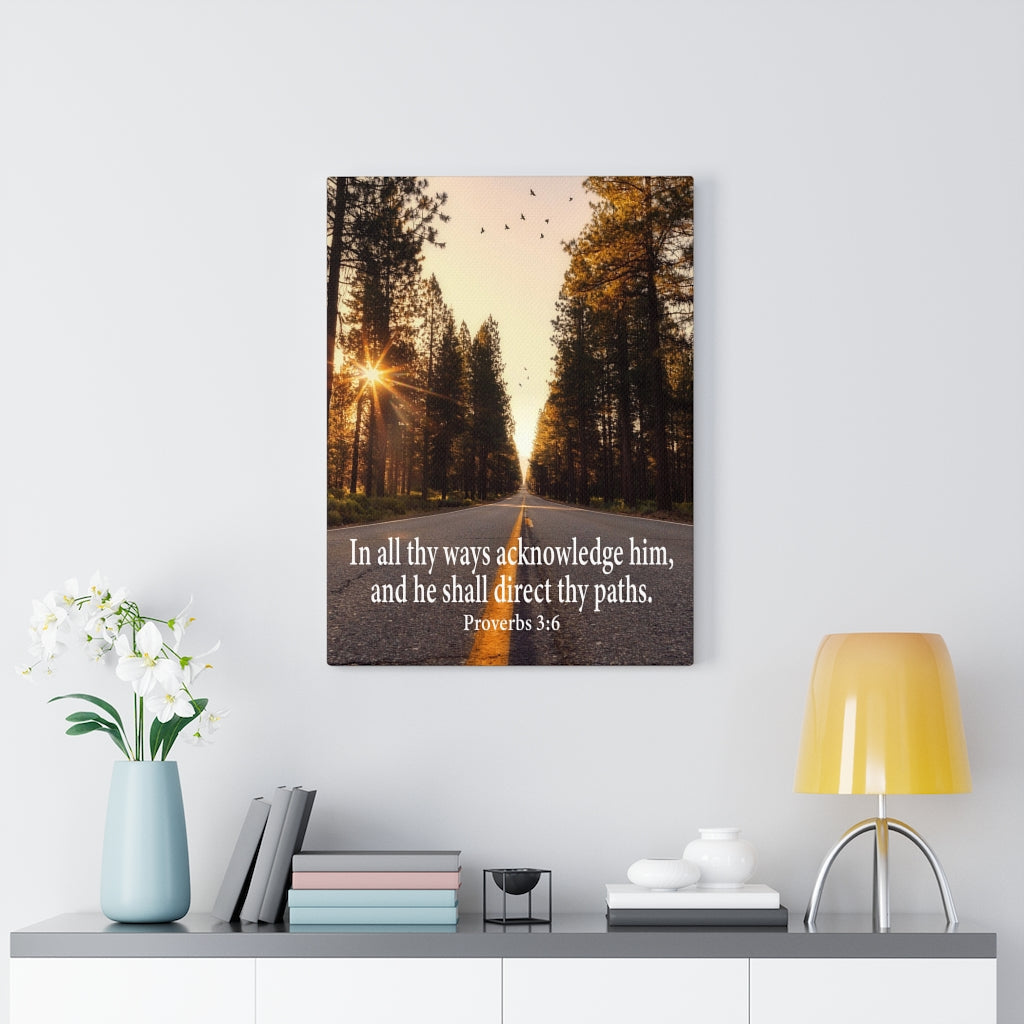 Scripture Walls Acknowledge Him Proverbs 3:6 Christian Home Decor Ready to Hang Bible Art work Unframed-Express Your Love Gifts