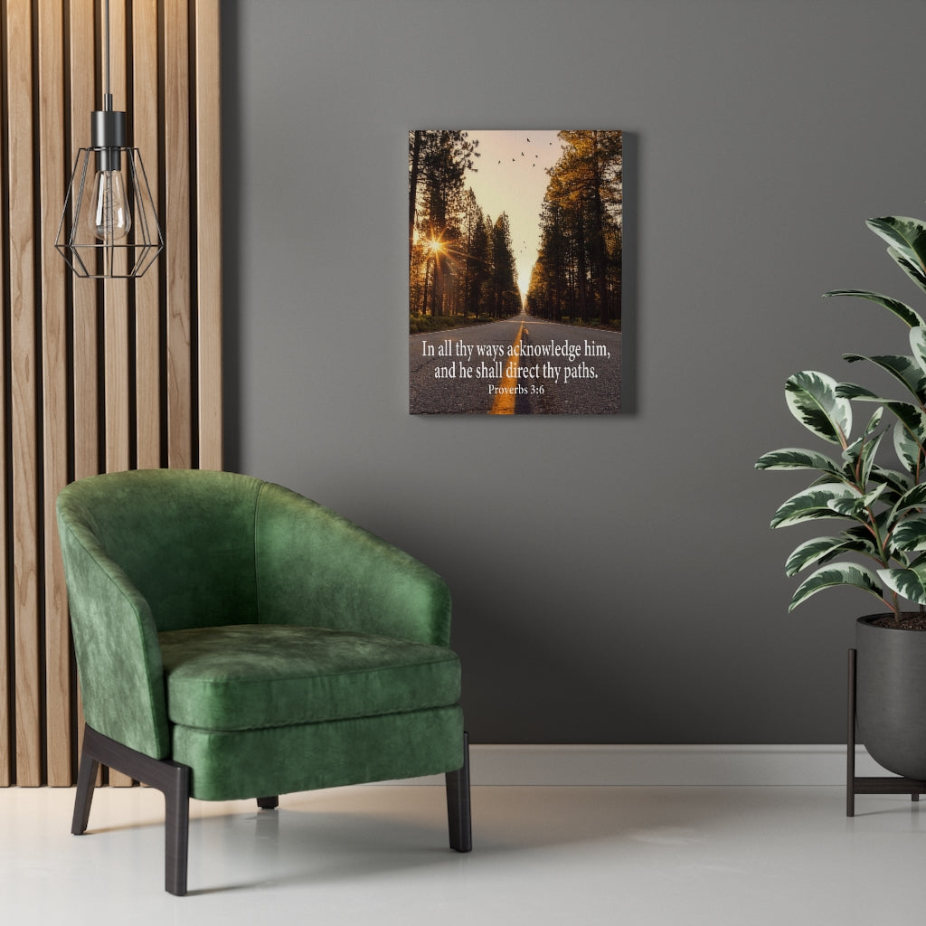 Scripture Walls Acknowledge Him Proverbs 3:6 Christian Home Decor Ready to Hang Bible Art work Unframed-Express Your Love Gifts