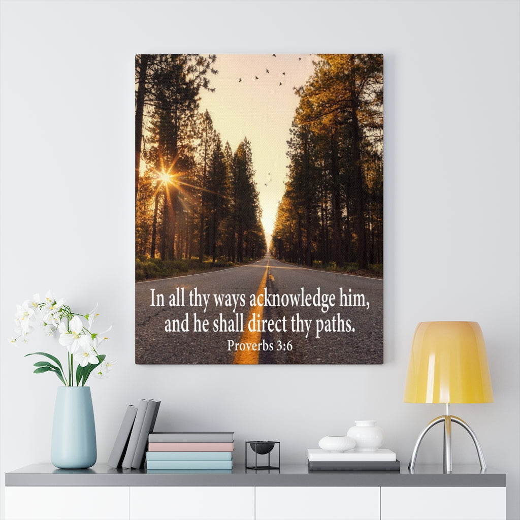 Scripture Walls Acknowledge Him Proverbs 3:6 Christian Home Decor Ready to Hang Bible Art work Unframed-Express Your Love Gifts