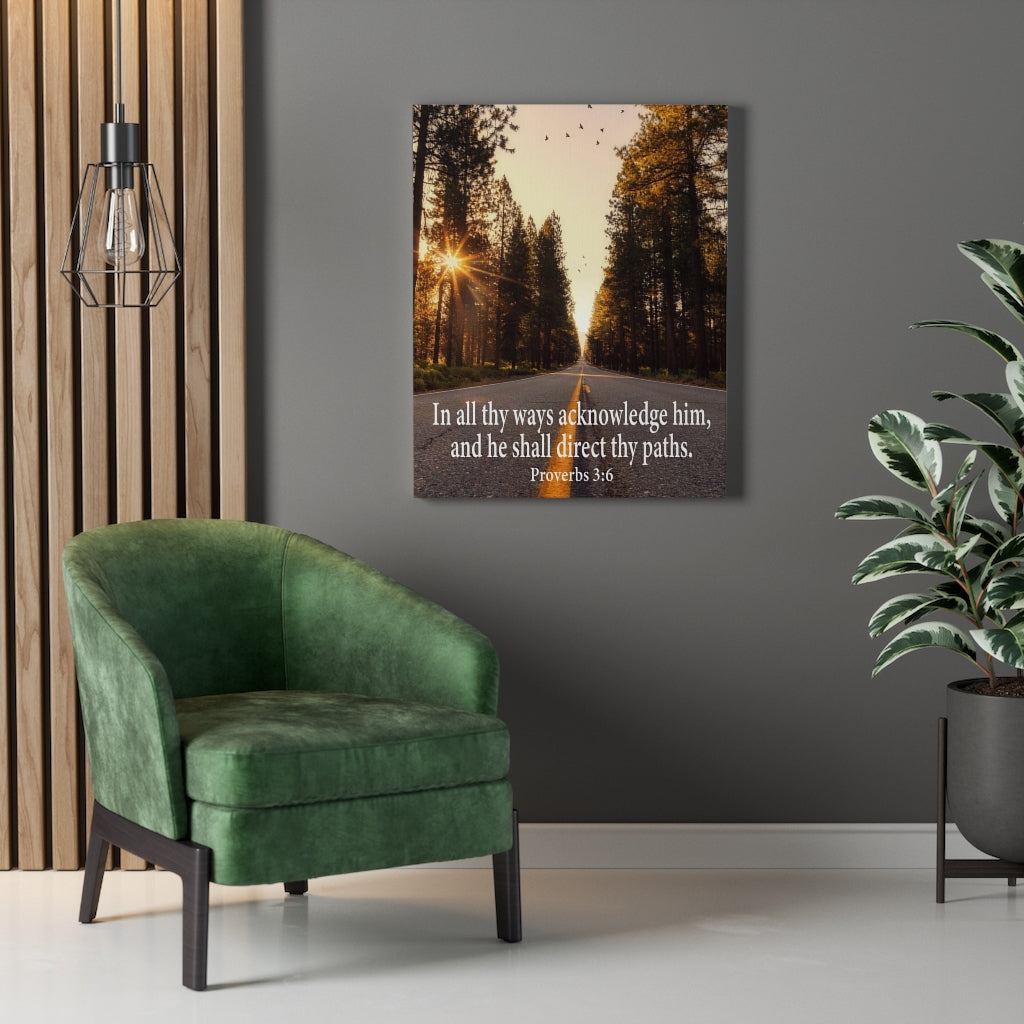 Scripture Walls Acknowledge Him Proverbs 3:6 Christian Home Decor Ready to Hang Bible Art work Unframed-Express Your Love Gifts