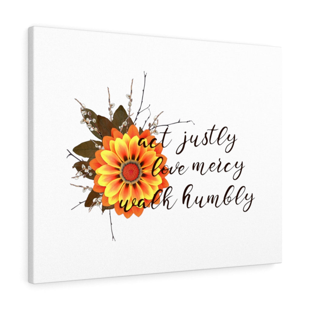 Scripture Walls Act Justly Love Mercy Walk Humbly Bible Verse Canvas Christian Wall Art Ready to Hang Unframed-Express Your Love Gifts
