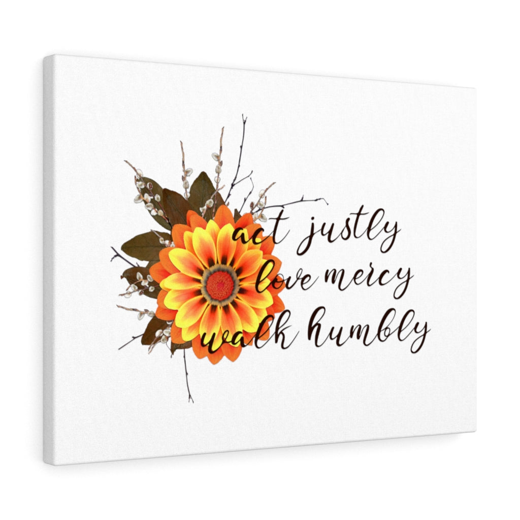 Scripture Walls Act Justly Love Mercy Walk Humbly Bible Verse Canvas Christian Wall Art Ready to Hang Unframed-Express Your Love Gifts