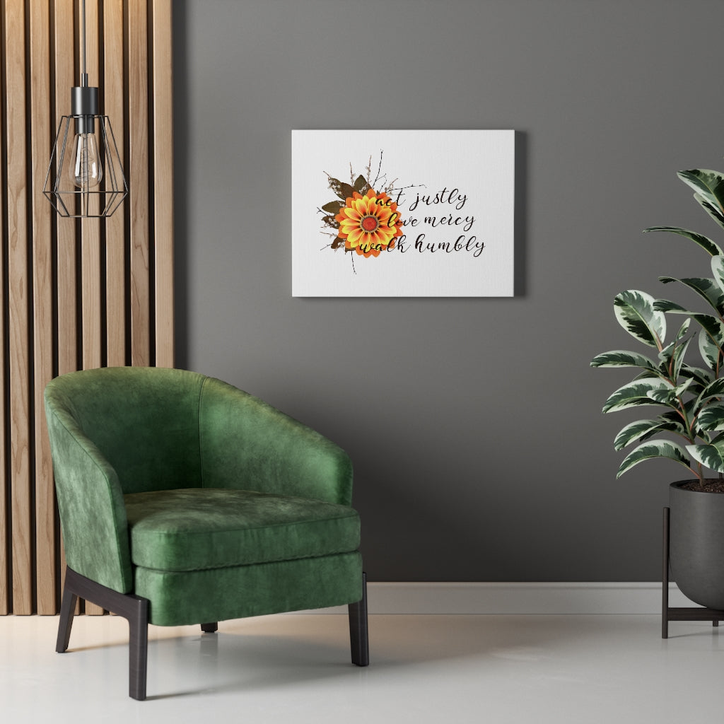 Scripture Walls Act Justly Love Mercy Walk Humbly Bible Verse Canvas Christian Wall Art Ready to Hang Unframed-Express Your Love Gifts