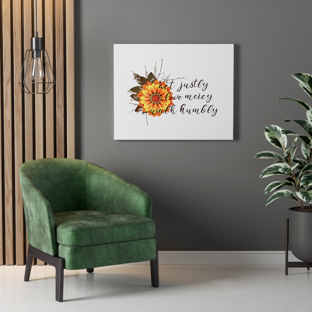 Scripture Walls Act Justly Love Mercy Walk Humbly Bible Verse Canvas Christian Wall Art Ready to Hang Unframed-Express Your Love Gifts