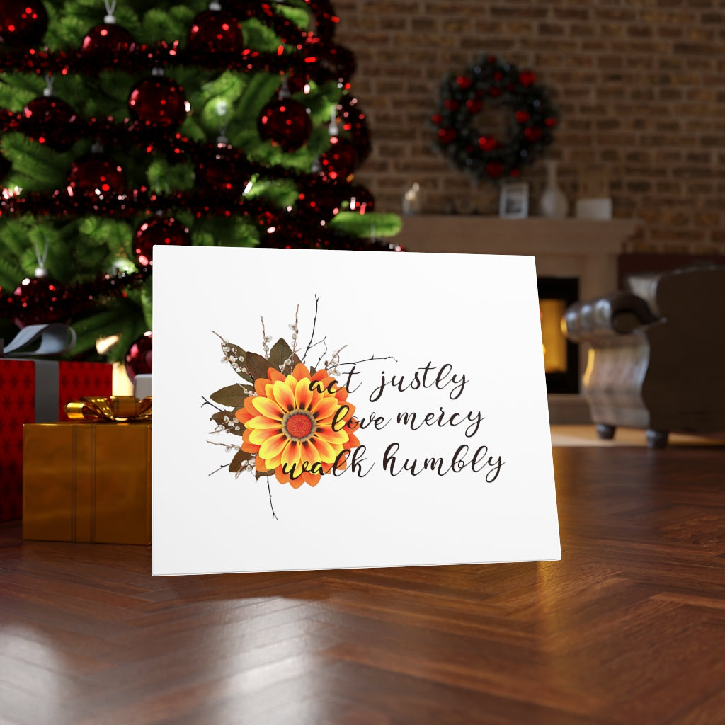 Scripture Walls Act Justly Love Mercy Walk Humbly Bible Verse Canvas Christian Wall Art Ready to Hang Unframed-Express Your Love Gifts