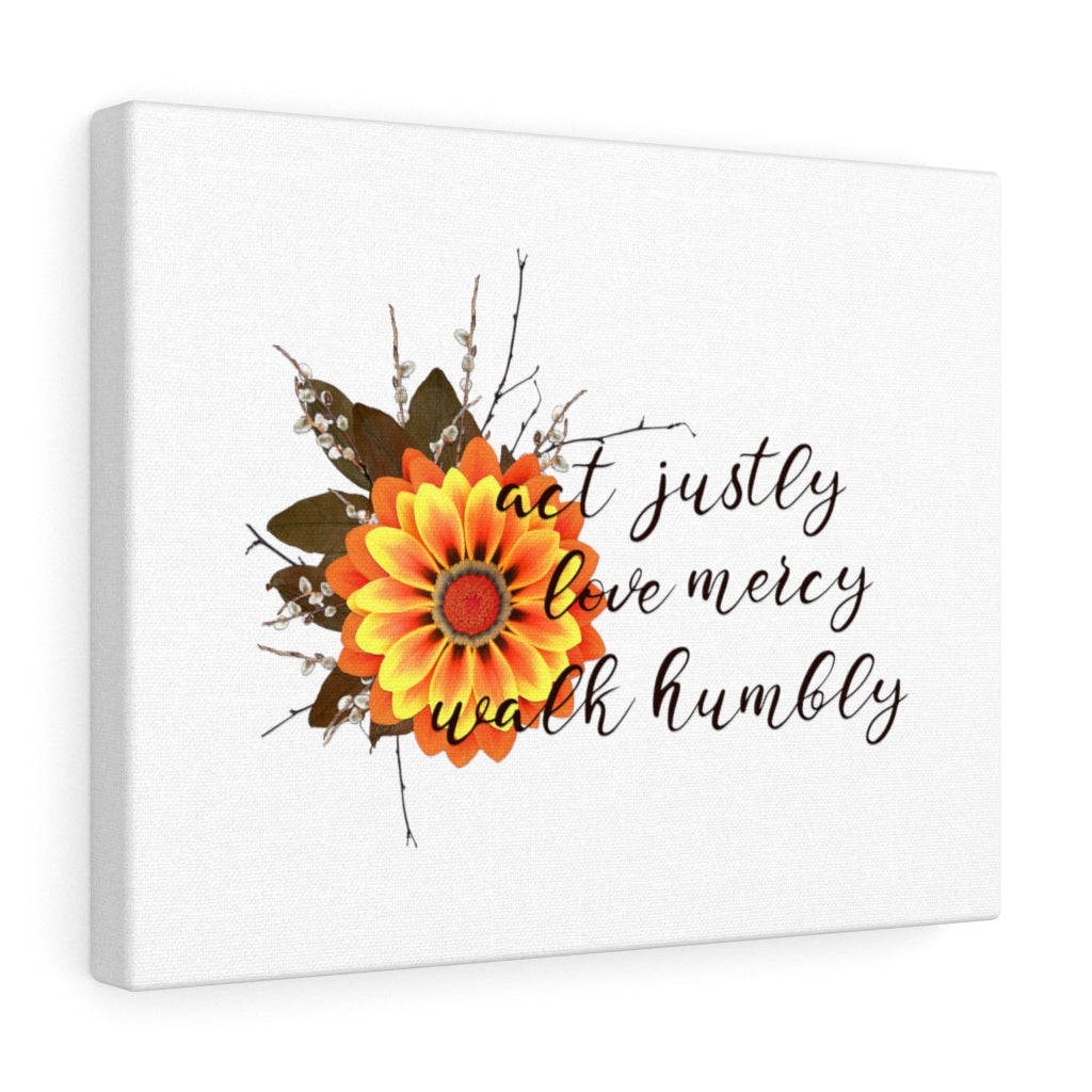 Scripture Walls Act Justly Love Mercy Walk Humbly Bible Verse Canvas Christian Wall Art Ready to Hang Unframed-Express Your Love Gifts