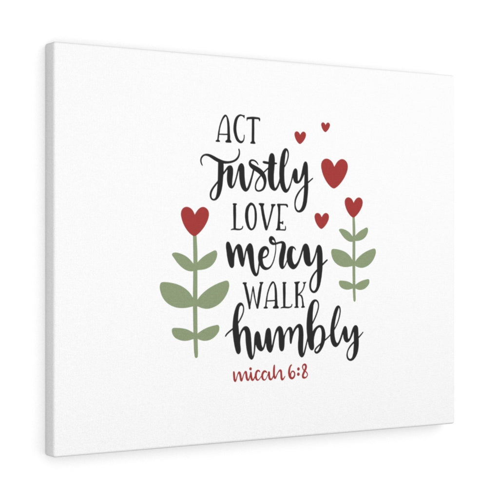Scripture Walls Act Justly Love Mercy Walk Humbly Micah 6:8 Bible Verse Canvas Christian Wall Art Ready to Hang Unframed-Express Your Love Gifts