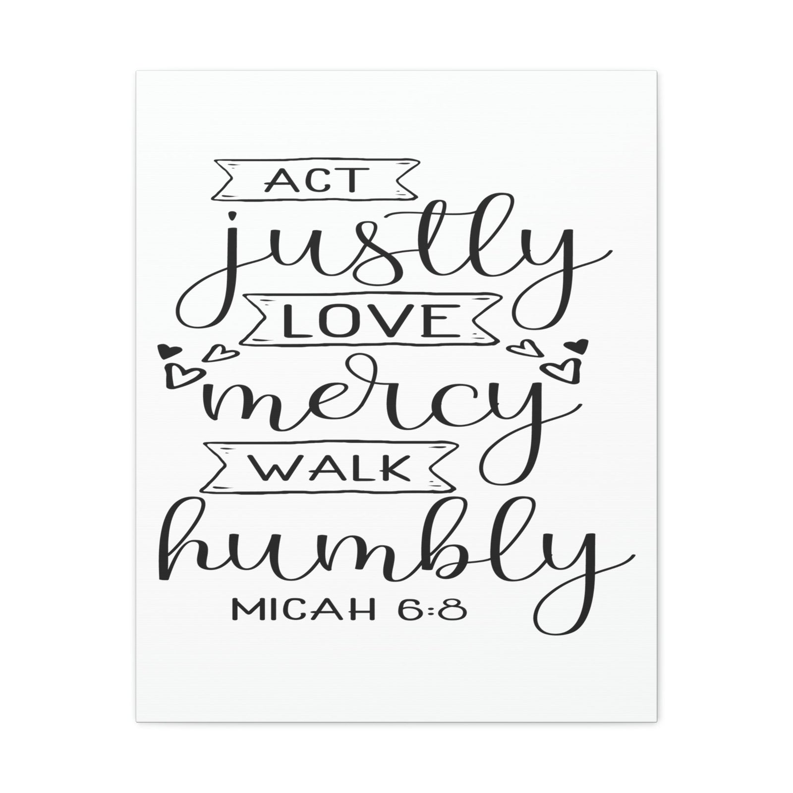Scripture Walls Act Justly Love Micah 6:8 Hearts Christian Wall Art Bible Verse Print Ready to Hang Unframed-Express Your Love Gifts