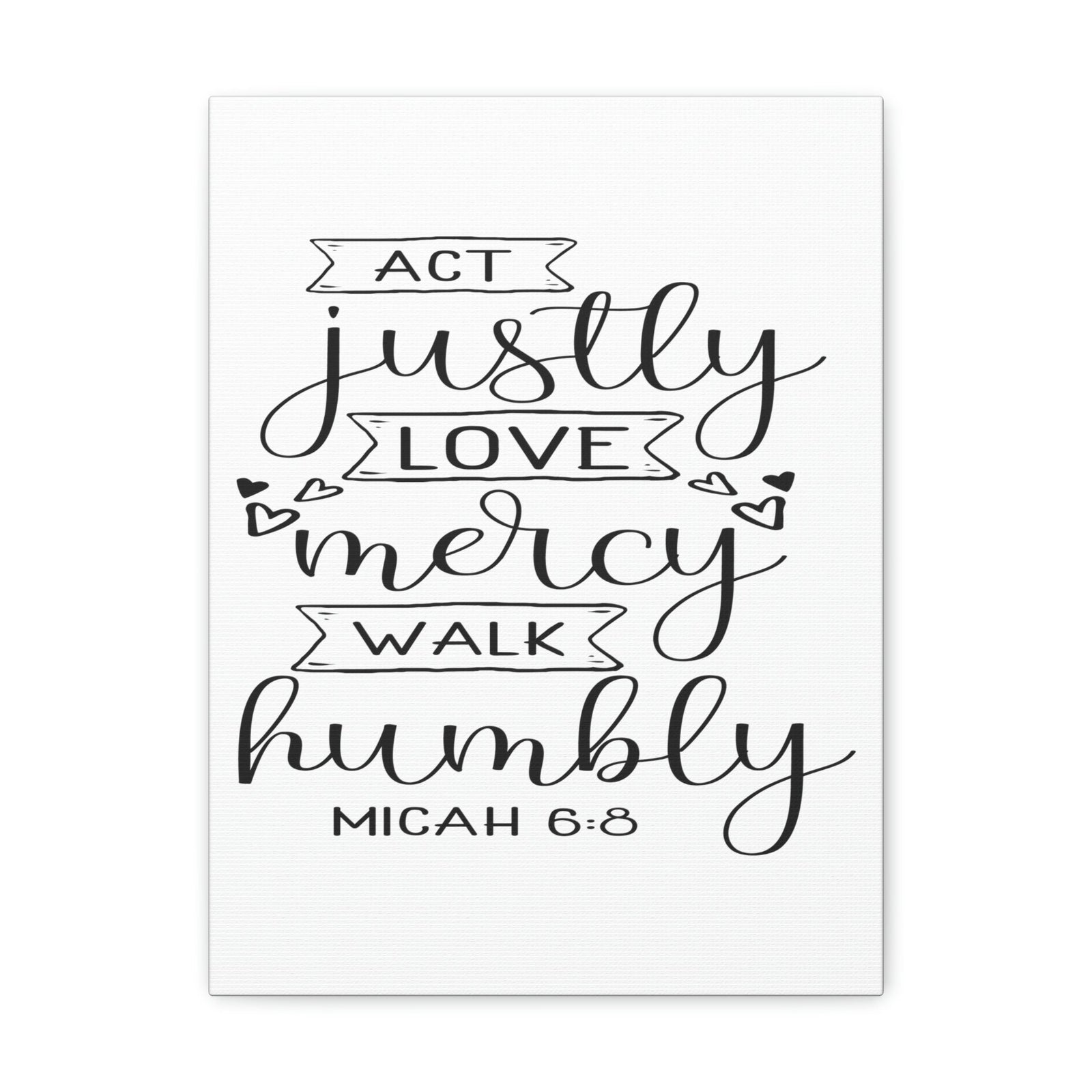 Scripture Walls Act Justly Love Micah 6:8 Hearts Christian Wall Art Bible Verse Print Ready to Hang Unframed-Express Your Love Gifts