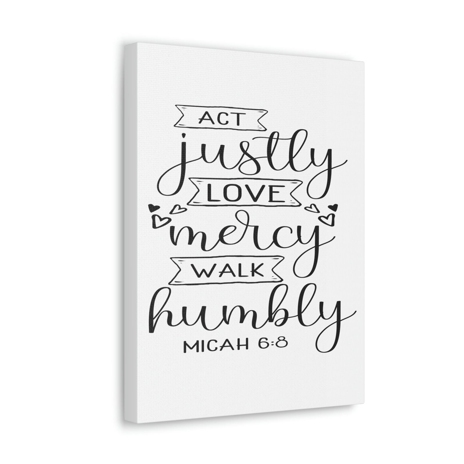 Scripture Walls Act Justly Love Micah 6:8 Hearts Christian Wall Art Bible Verse Print Ready to Hang Unframed-Express Your Love Gifts