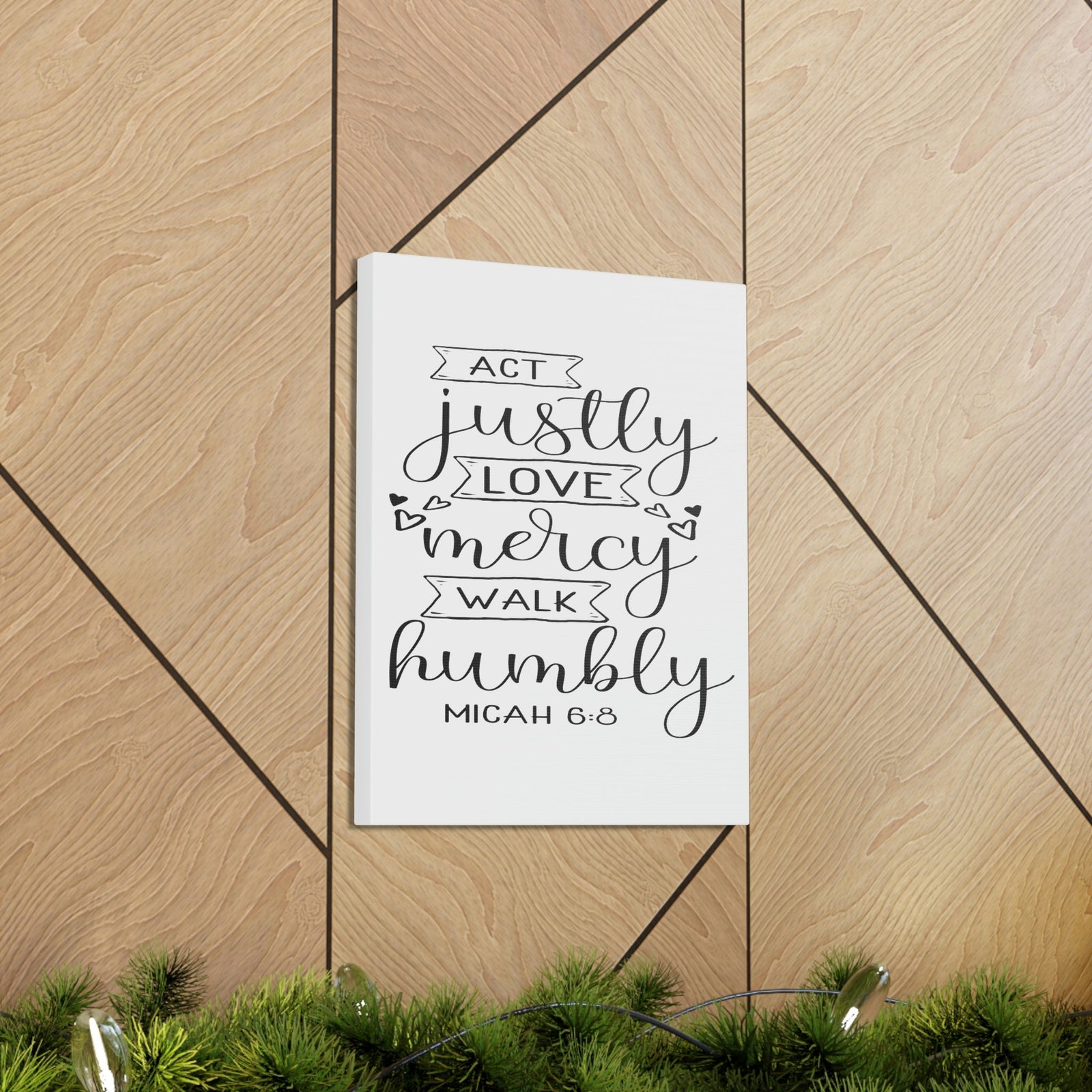 Scripture Walls Act Justly Love Micah 6:8 Hearts Christian Wall Art Bible Verse Print Ready to Hang Unframed-Express Your Love Gifts