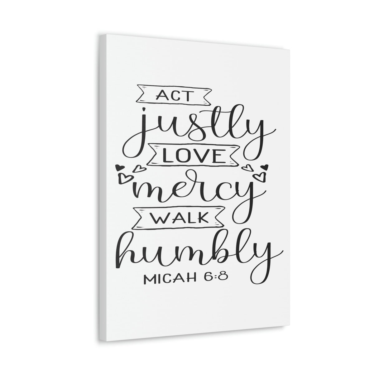 Scripture Walls Act Justly Love Micah 6:8 Hearts Christian Wall Art Bible Verse Print Ready to Hang Unframed-Express Your Love Gifts