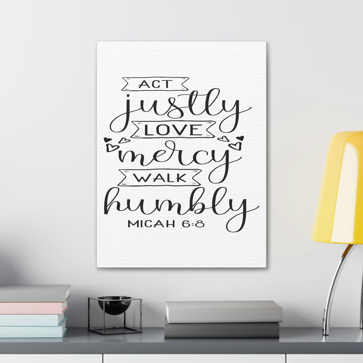 Scripture Walls Act Justly Love Micah 6:8 Hearts Christian Wall Art Bible Verse Print Ready to Hang Unframed-Express Your Love Gifts
