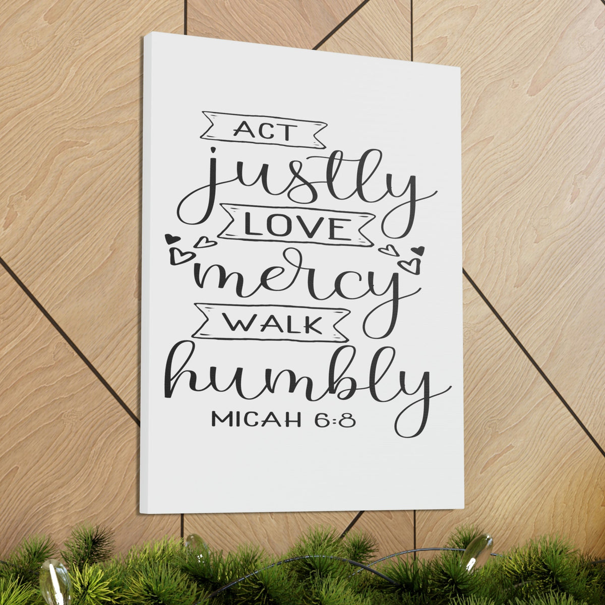 Scripture Walls Act Justly Love Micah 6:8 Hearts Christian Wall Art Bible Verse Print Ready to Hang Unframed-Express Your Love Gifts