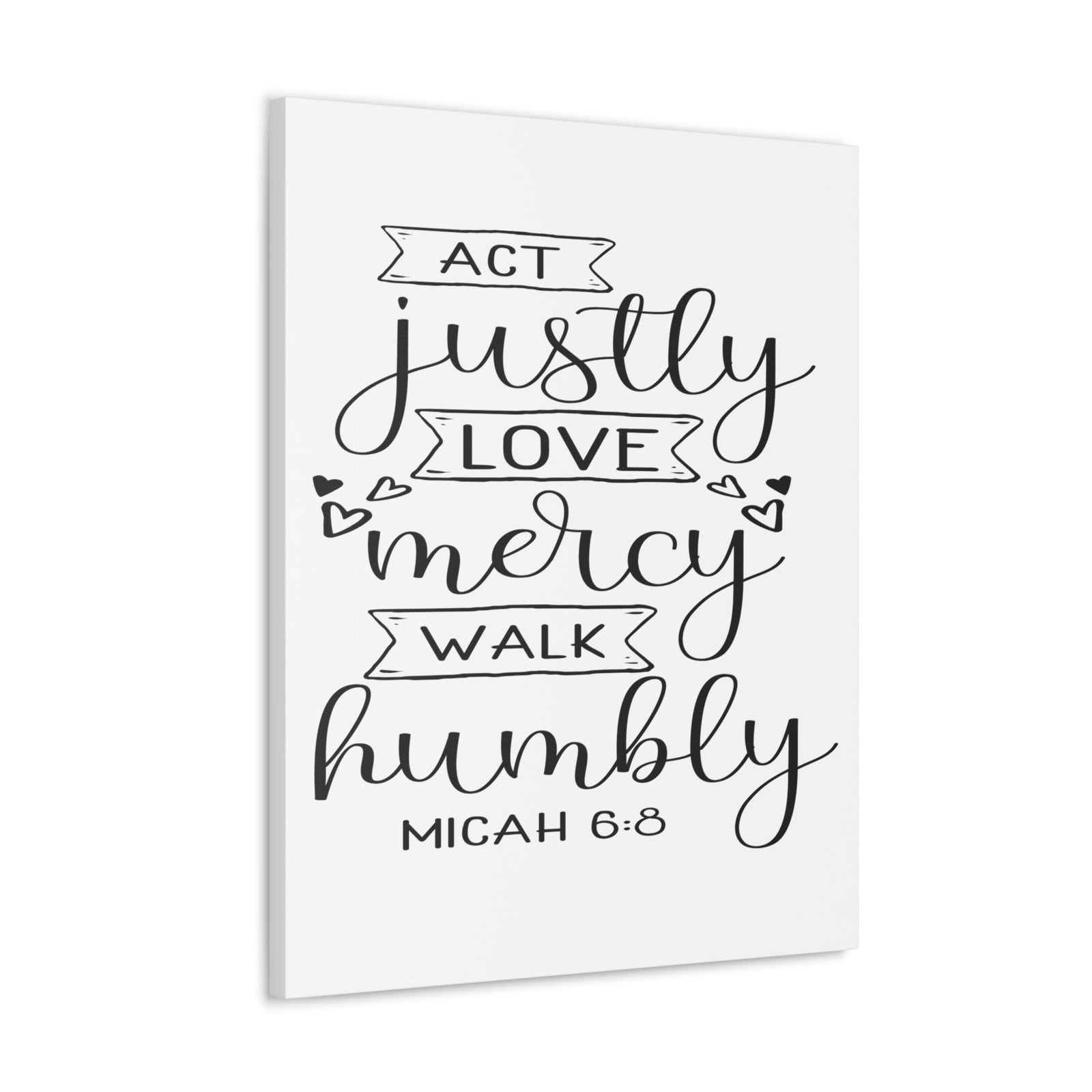Scripture Walls Act Justly Love Micah 6:8 Hearts Christian Wall Art Bible Verse Print Ready to Hang Unframed-Express Your Love Gifts