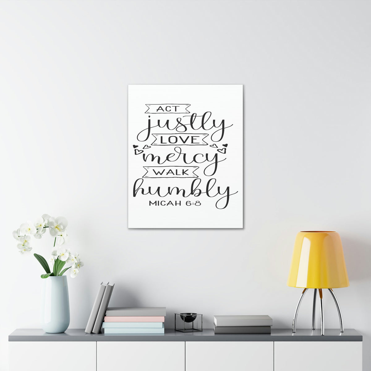 Scripture Walls Act Justly Love Micah 6:8 Hearts Christian Wall Art Bible Verse Print Ready to Hang Unframed-Express Your Love Gifts