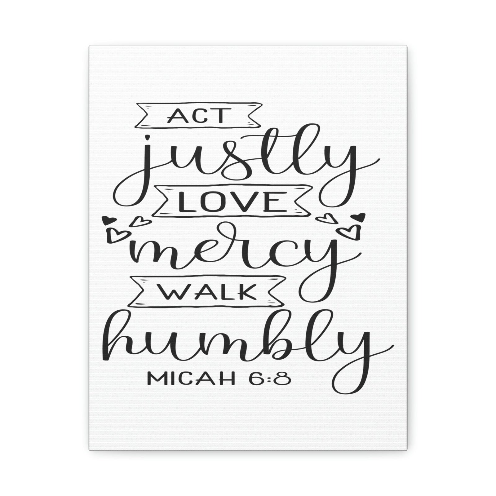Scripture Walls Act Justly Love Micah 6:8 Hearts Christian Wall Art Bible Verse Print Ready to Hang Unframed-Express Your Love Gifts