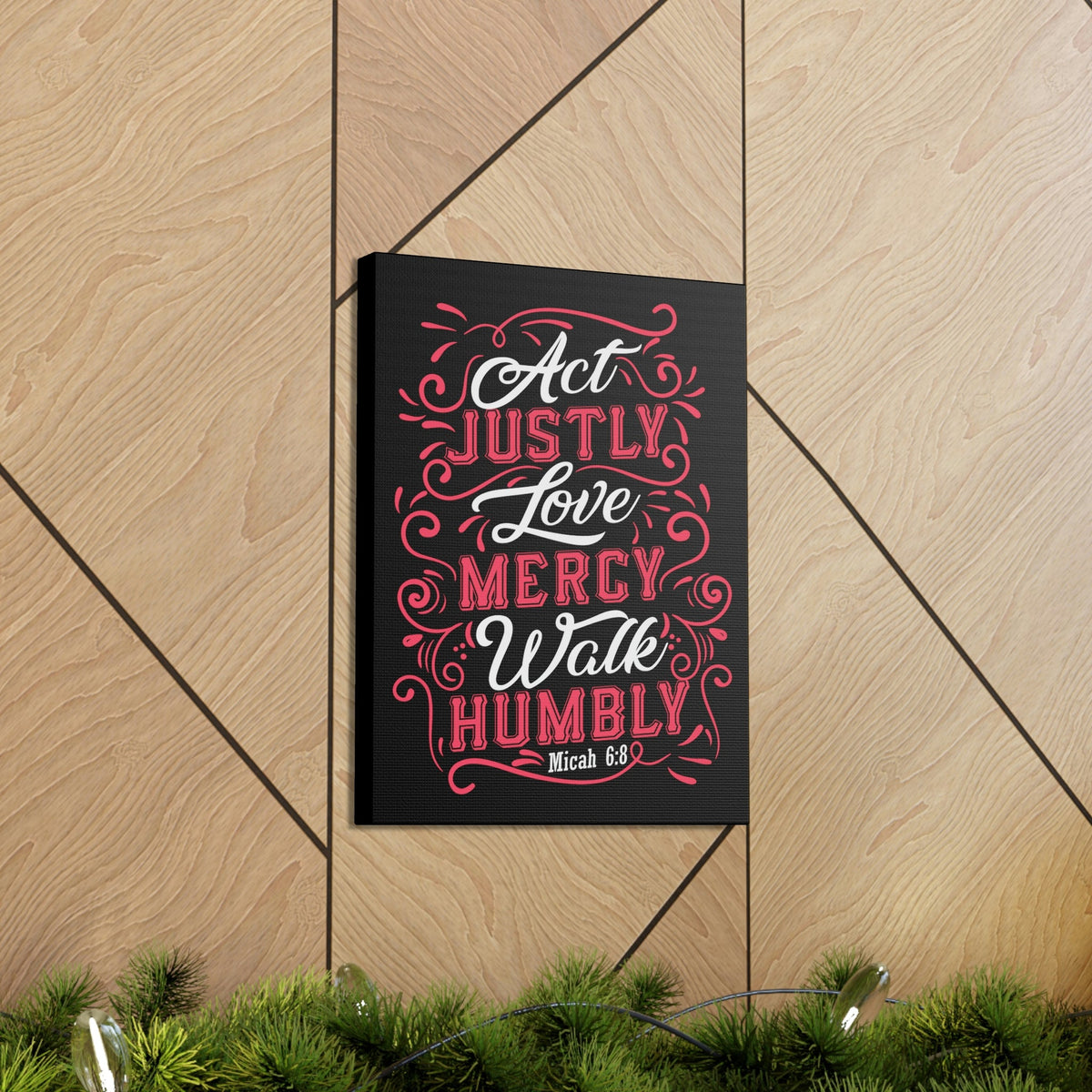 Scripture Walls Act Justly Micah 6:8 White Red Christian Wall Art Bible Verse Print Ready to Hang Unframed-Express Your Love Gifts