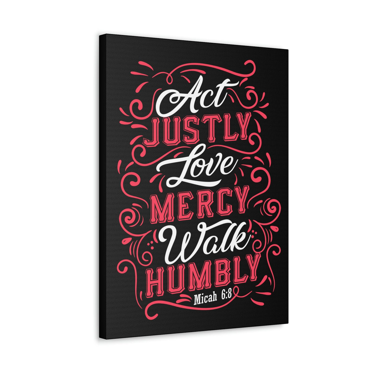 Scripture Walls Act Justly Micah 6:8 White Red Christian Wall Art Bible Verse Print Ready to Hang Unframed-Express Your Love Gifts