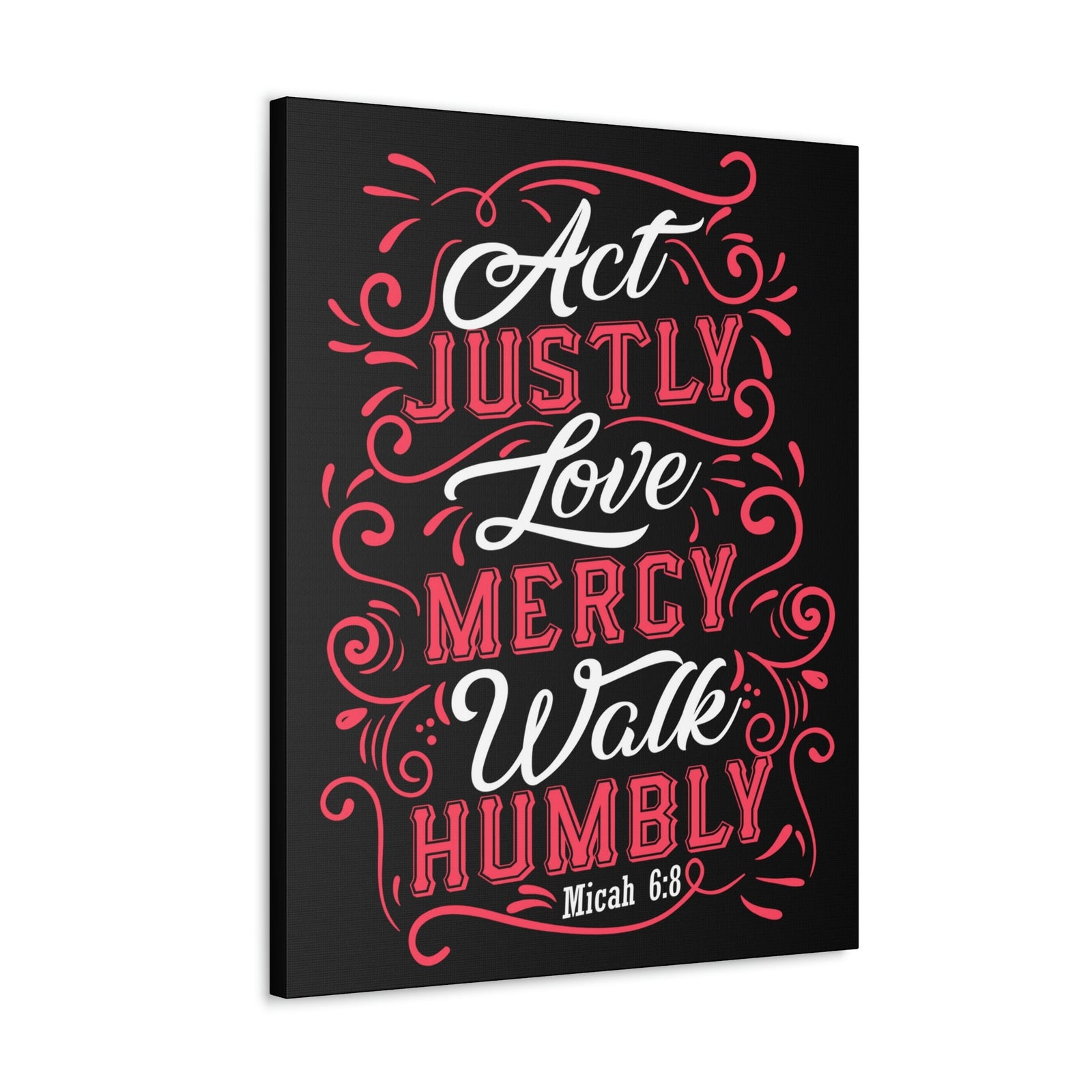 Scripture Walls Act Justly Micah 6:8 White Red Christian Wall Art Bible Verse Print Ready to Hang Unframed-Express Your Love Gifts