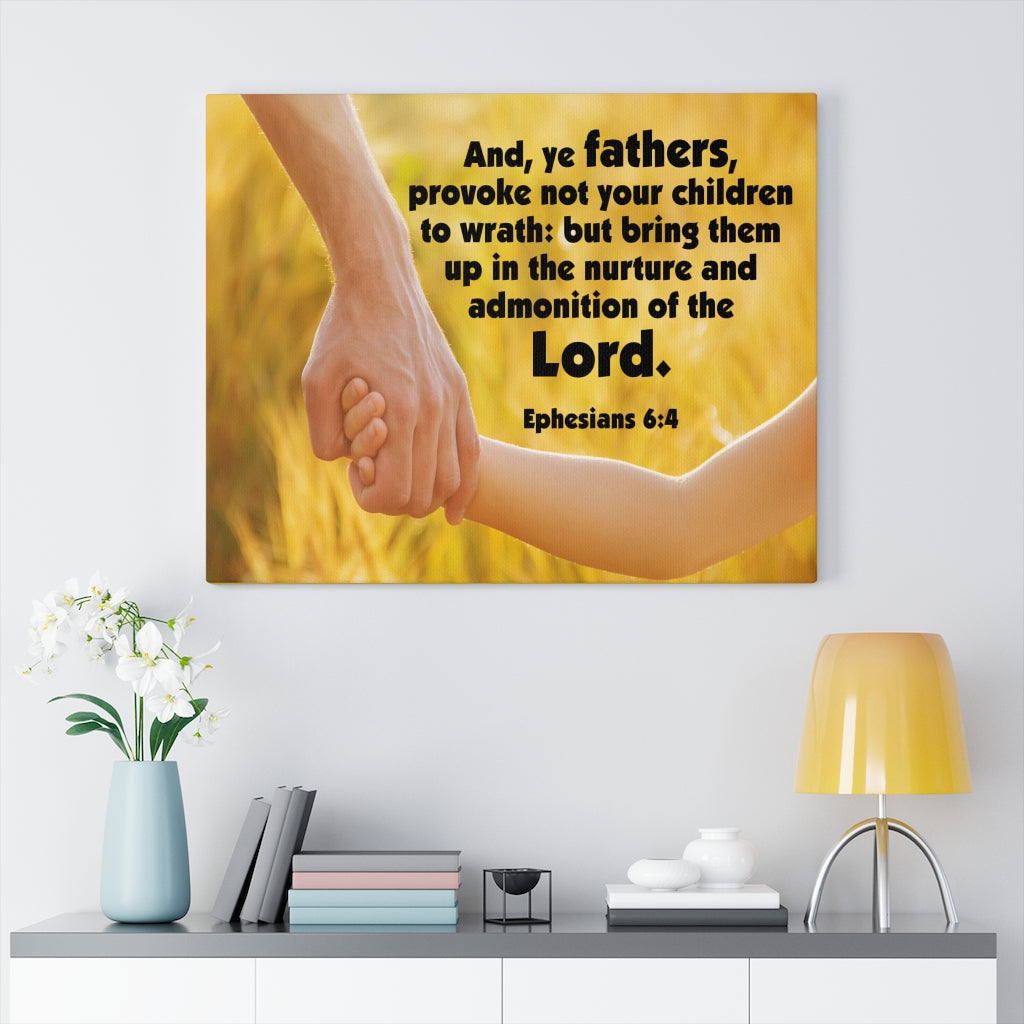 Scripture Walls Admonition of the Lord Ephesians 6:4 Bible Verse Canvas Christian Wall Art Ready to Hang Unframed-Express Your Love Gifts