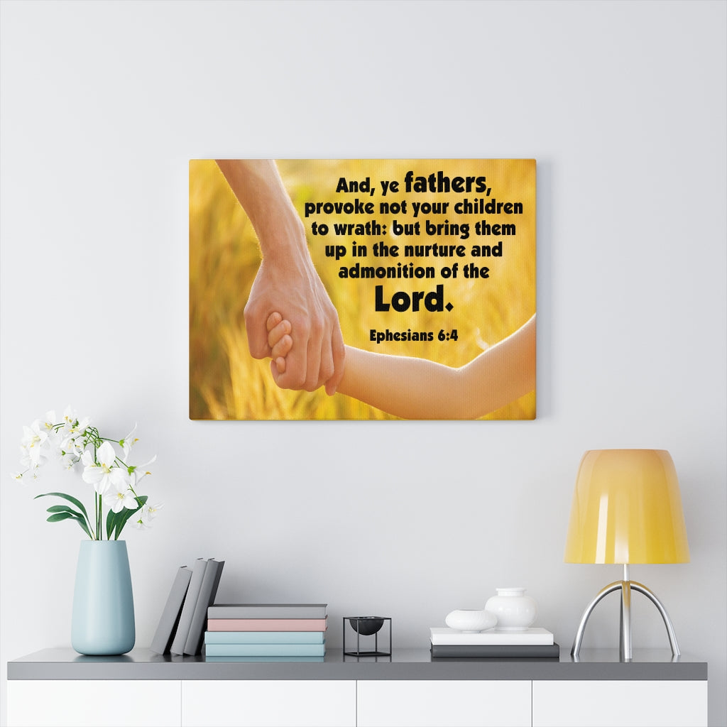 Scripture Walls Admonition of the Lord Ephesians 6:4 Bible Verse Canvas Christian Wall Art Ready to Hang Unframed-Express Your Love Gifts